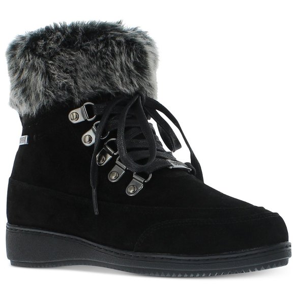 Khombu Women's Francie Boots with Faux Fur Trim - Picture 6 of 12